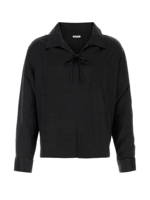Bode Men Black Satin Maze Blouse