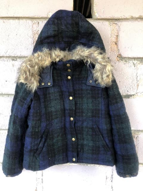 Other Designers Rare Harris Tweed Hand Woven Fur Hooded Heavy Jacket