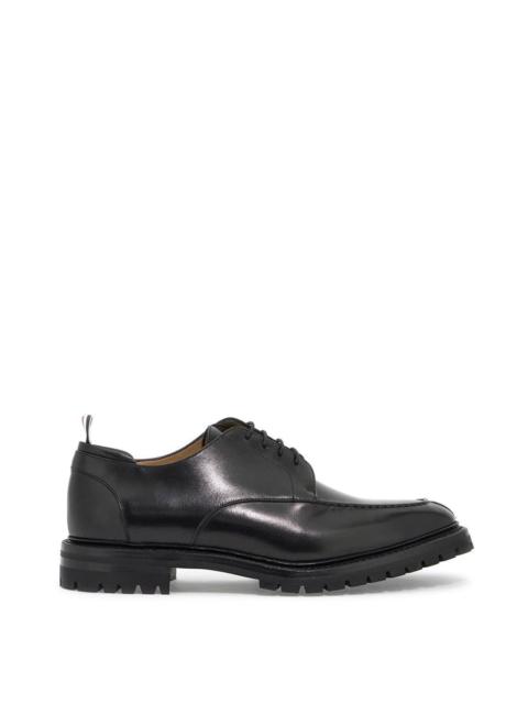 THOM BROWNE SMOOTH LEATHER DERBY APRON STITCH IN
