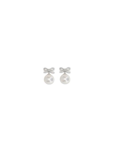 self-portrait Self-portrait Crystal Bow Earrings Silver Women