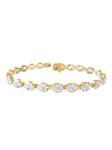 Other Designers Diamond2Deal 14k Yellow Gold 11 Carat Oval Cut Lab Grown Diamond fancy Tennis Bracelet 7" VVS-VS, E-