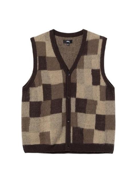 Stüssy Stussy Wobbly Check Sweater Vest 'Brown' 217055