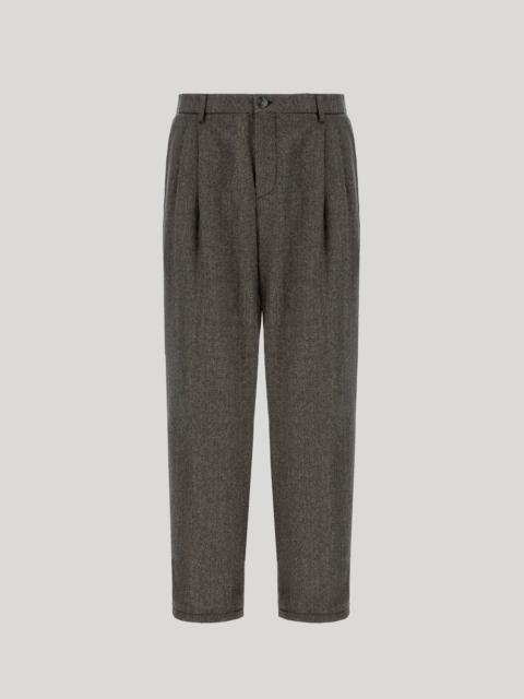 Canali TAUPE FLANNEL IMPECCABILE WOOL CHINOS WITH TWO DARTS