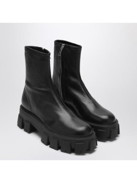 Prada Prada Black Stretch Nappa Monolith Ankle Boots Women