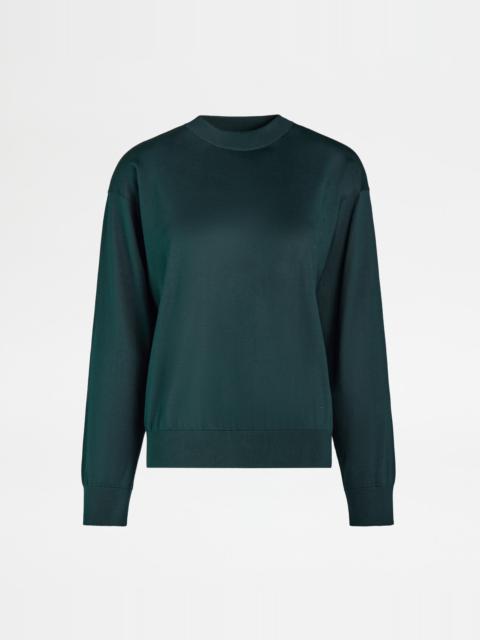Tod's PULLOVER IN SILK - GREEN