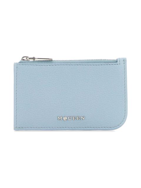 Alexander McQueen Light Blue Leather Card Holder