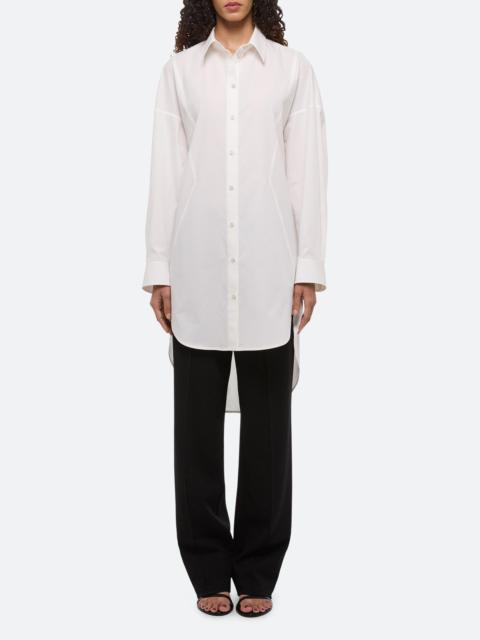 Helmut Lang Helmut Lang Long Sleeve Cotton Mini Shirtdress in White