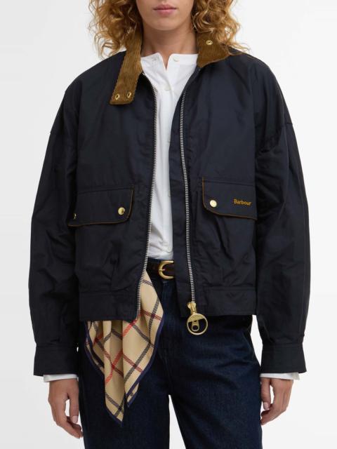 Barbour Barbour Blackthorn Cotton Jacket in Vulcan Navy/Beige Tattersall at Nordstrom