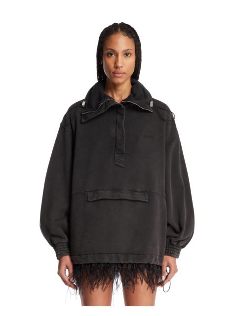 THE ATTICO Black High-Neck Blouson