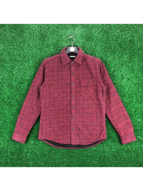 Other Designers Japanese Brand - Flannel Single Pocket Sherpa Lining Cat Eye Button up by GU
