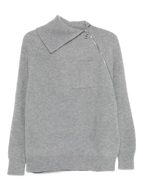 Sportmax Sportmax Asymmetrical-neck Zip-front Sweater