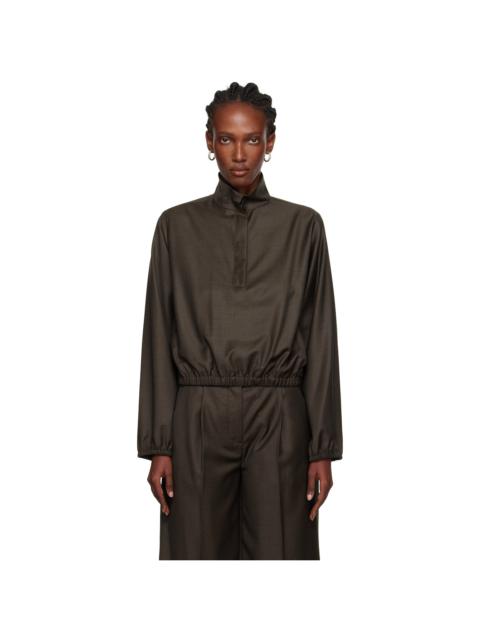 Loulou de Saison Brown Zyla Stand Collar Jacket