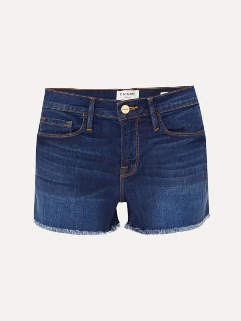 FRAME Le Cutoff Frayed Denim Shorts