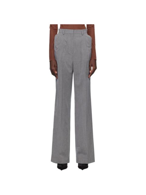 pushBUTTON Gray Shoulder Puff Trousers