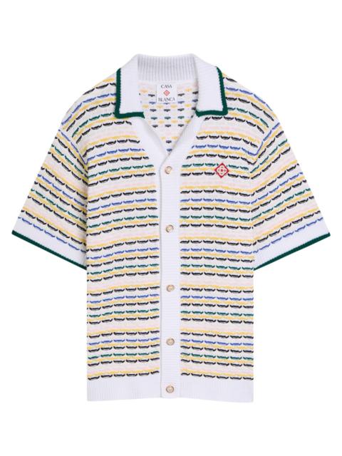 CASABLANCA Casablanca Logo-appliquéd Patterned Cotton-knit Shirt