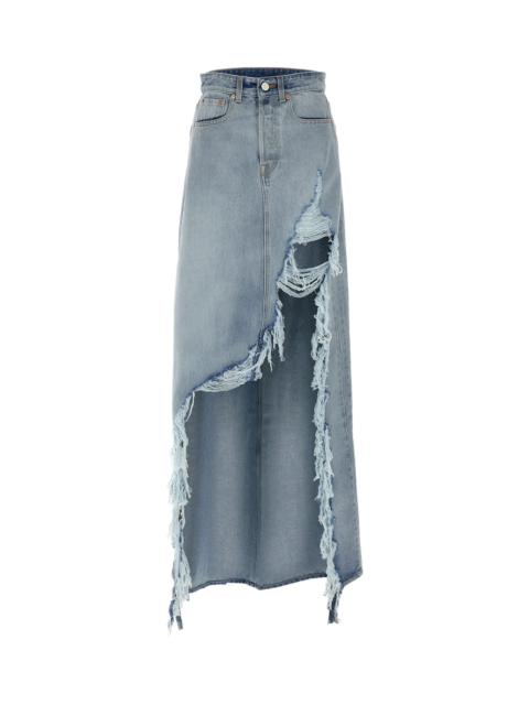 VETEMENTS 'destroyed Denim Maxi Skirt' Skirt