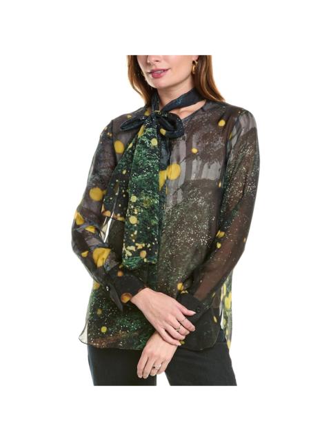 Oscar de la Renta Oscar de la Renta Firefly Silk Chiffon Shirt
