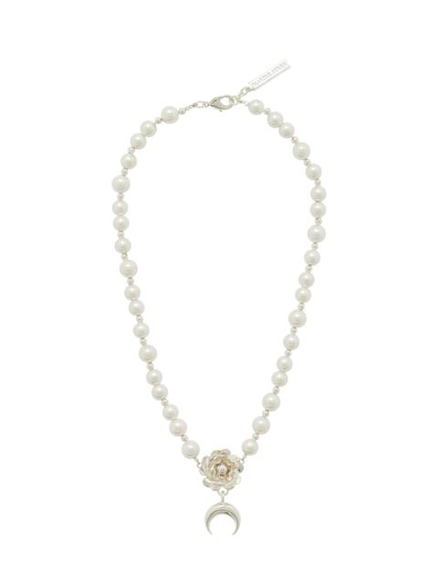 Marine Serre PEARLS CHOKER NECKLACE WITH MOON PENDANT