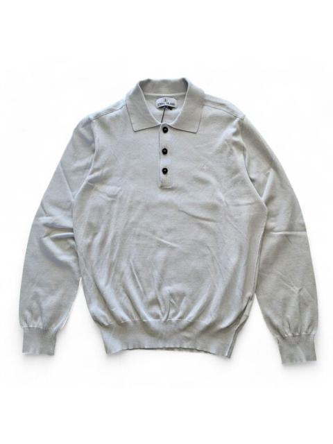 Stone Island Logo Polo Fitted Shirt - Cotton - Beige - size Large $473