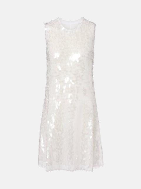 NORMA KAMALI Sequined semi-sheer mesh minidress