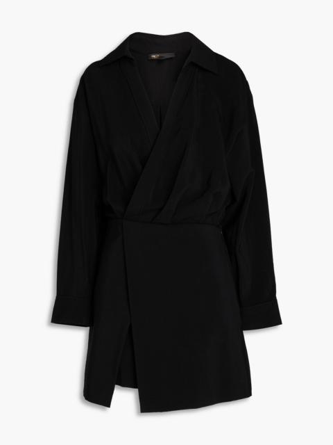 maje Wrap-effect woven playsuit