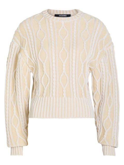 JACQUEMUS Jacquemus La Maille Amelo Cable-knit Cotton Jumper