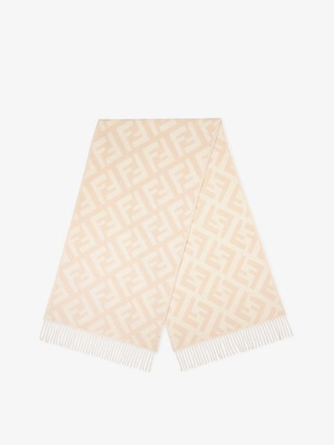 FENDI Pale pink cashmere scarf