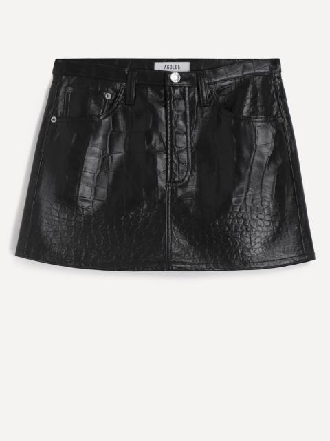 AGOLDE Keira Leather-Blend Mini Skirt