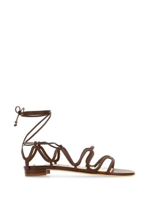 Manolo Blahnik Brown leather Fawda sandals