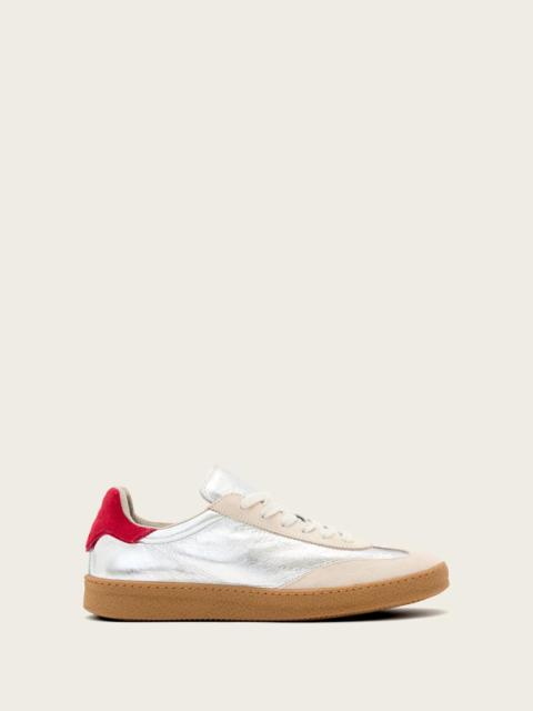 ALLSAINTS THELMA METALLIC LEATHER LOW TOP SNEAKERS