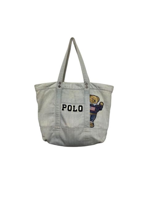 Ralph Lauren Polo Ralph Lauren Bear Rare Tote Bag Hard Cotton