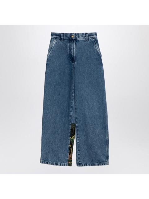 Palm Angels Palm Angels Baggy Jeans With Jungle Insert Women