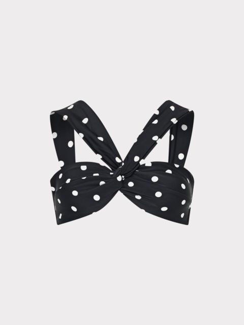 MILLY Olivia Polka Dot Draped Bandeau Top