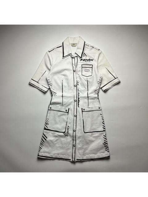 FENDI Fendi x Joshua Vides - FW20 "California Sky" Sketch Dress