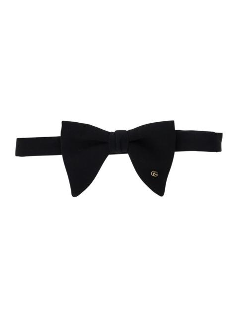 GUCCI Gucci Men Black Bowtie With Gg Plaque On The Front In Silk Man