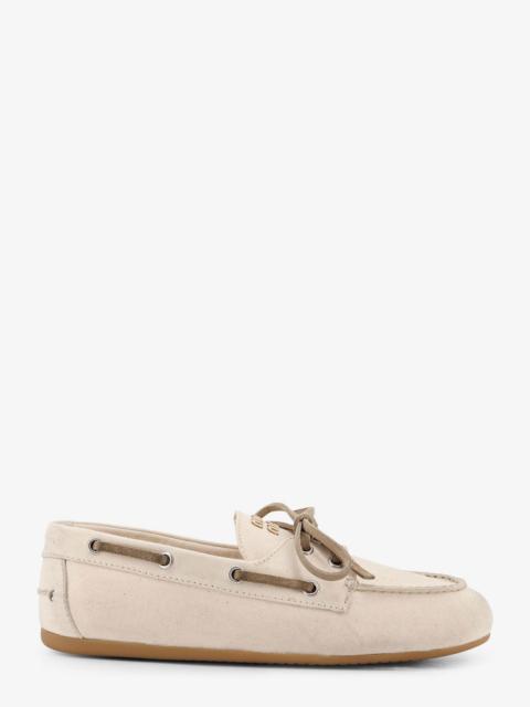 Miu Miu Miu Miu Fabric Loafers Beige Women