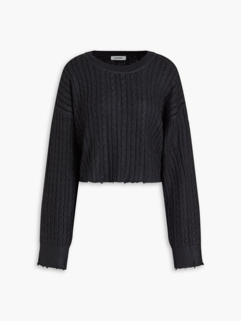 Sandro Cable-knit cotton and wool-blend sweater