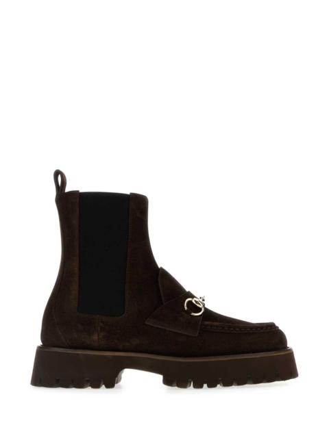 GUCCI Gucci Women Brown Suede Ankle Boots