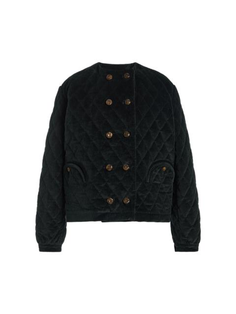 BLAZÉ MILANO Classic Touch Quenie Corduroy Bolero dark green