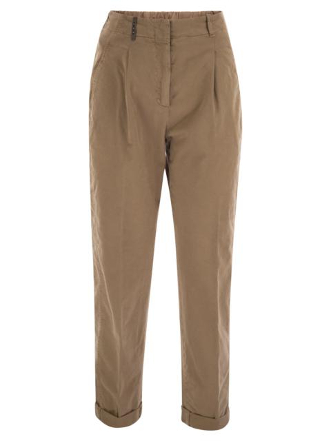 Peserico - Peserico Women Garment Dyed Stretch Cotton Gabardine Trousers