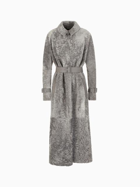 GIORGIO ARMANI LONG LAMBSKIN SHEARLING COAT