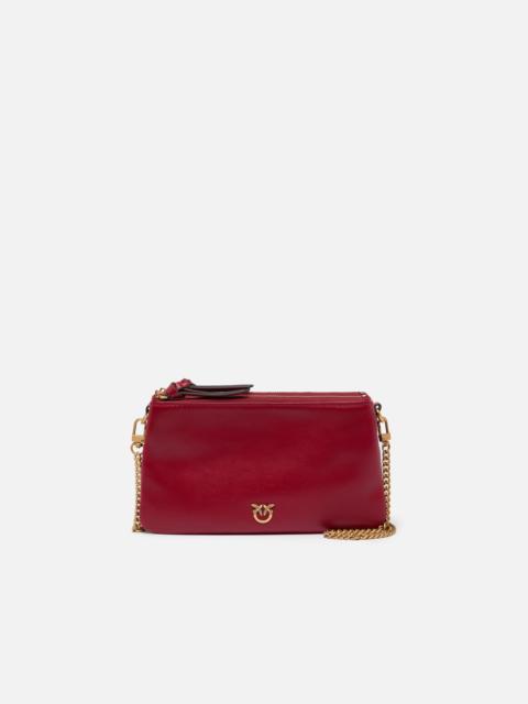 PINKO LEATHER MINI DOUBLE BAG WITH SHOULDER STRAP