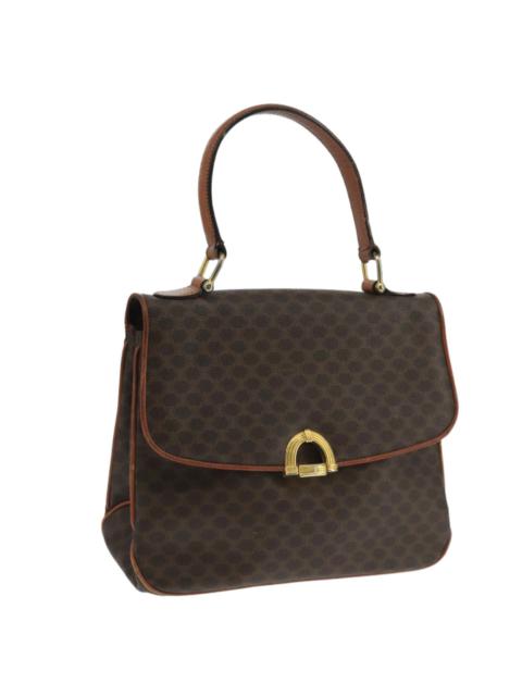 CELINE CELINE Macadam Canvas Hand Bag Pvc Leather Brown Gold