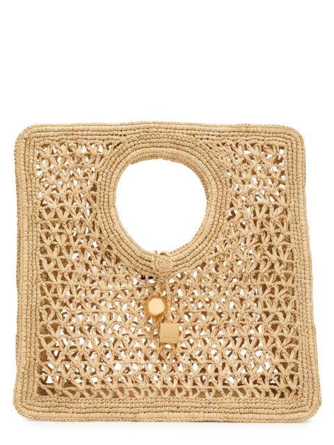 JACQUEMUS Jacquemus Le Petit Carre Spiaggia Raffia Tote bag