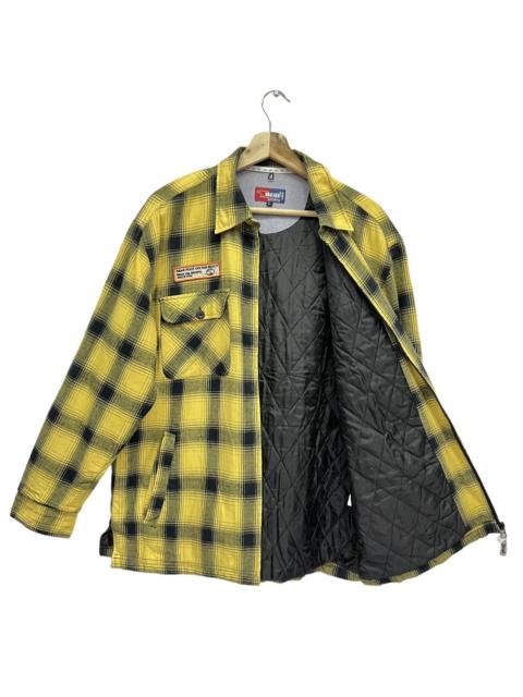 Other Designers 💥BEAR USA Tartan Yellow Quilted Lined Zipper Flannel Shirt