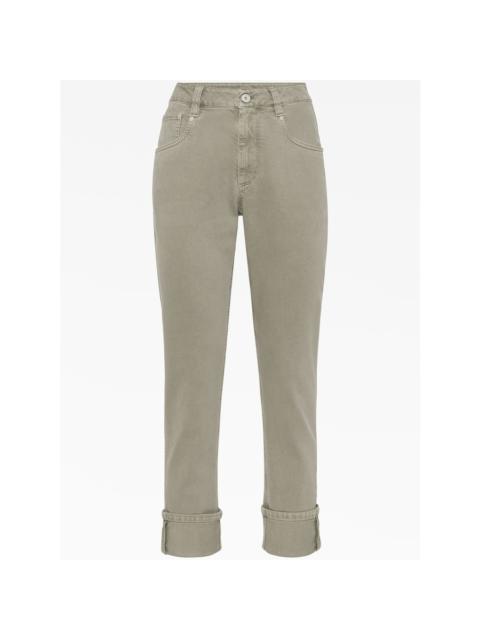 Brunello Cucinelli Brunello Cucinelli Wogreen Safari Cotton Straight Trousers With Cuffs