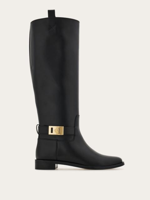 FERRAGAMO Knee high boot with Hug buckle detail