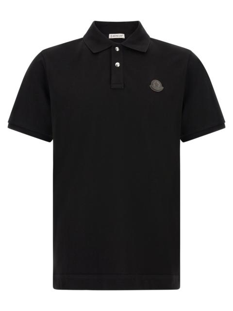 Moncler Moncler Men Leather Logo Patch Polo Shirt
