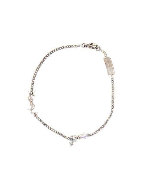 SAINT LAURENT Saint Laurent Cassandre Bracelet With Strass Silver