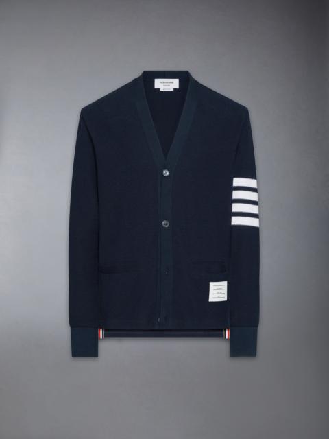 Thom Browne TEXTURED PIQUE 4-BAR CARDIGAN